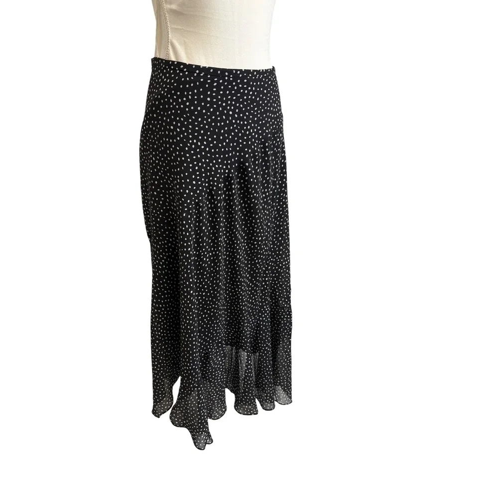 CAbi‎ Sinatra, Black and White, Long Maxi Polka Dot Skirt, Women's Size 8